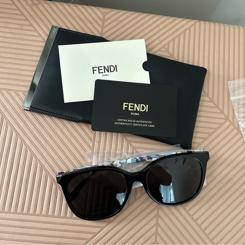 Fendi Sunglasses 56mm Black Multicolor Casual Luxury Classic Summer Vacation - Picture 12 of 16